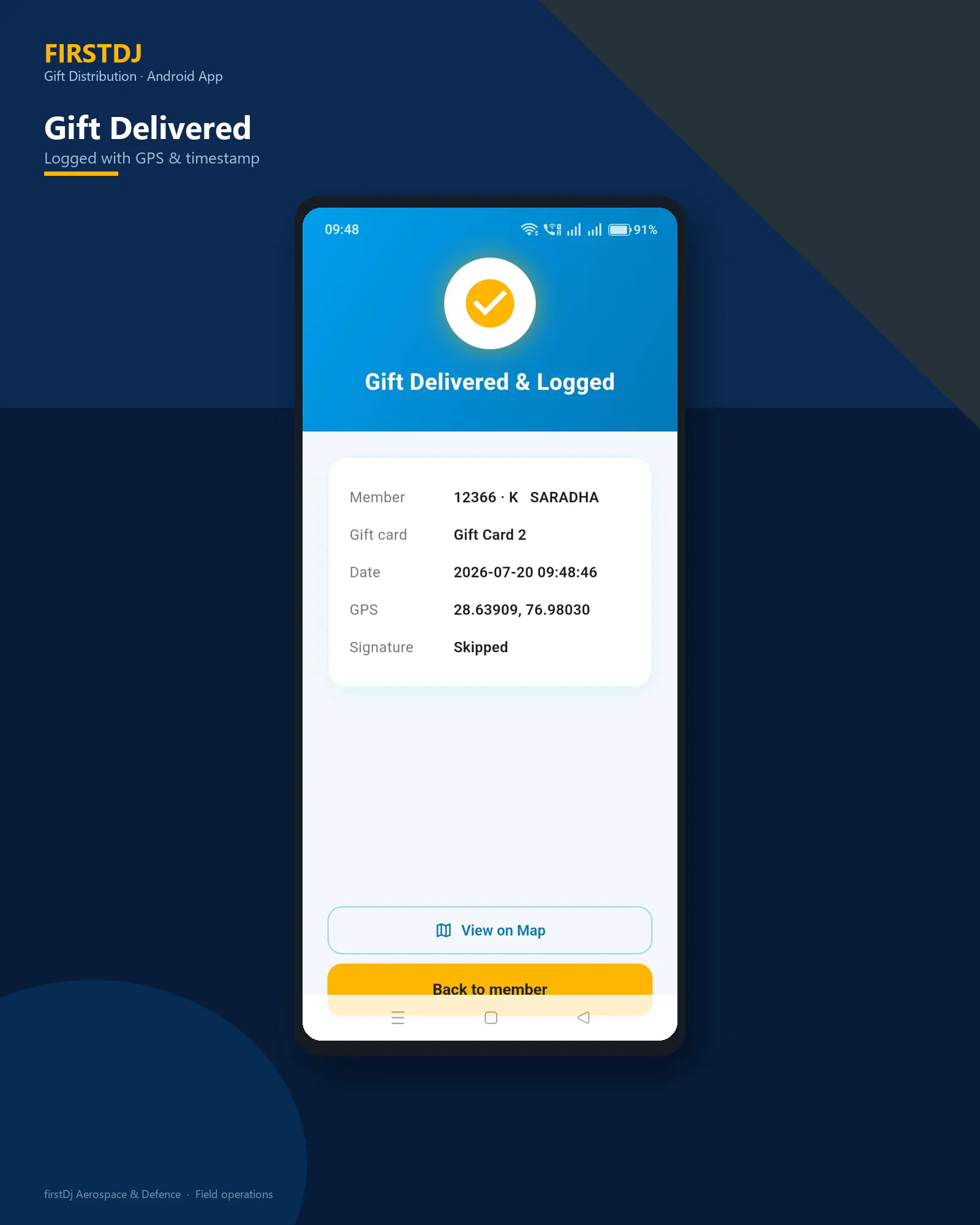 Gift Distribution & Verification System - Gift Delivered Confirmation