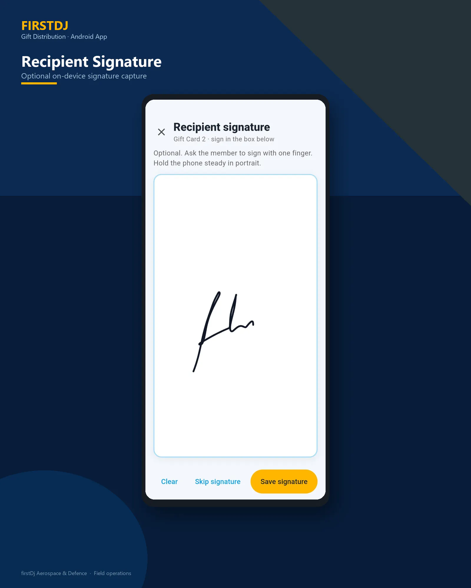Gift Distribution & Verification System - Optional Signature