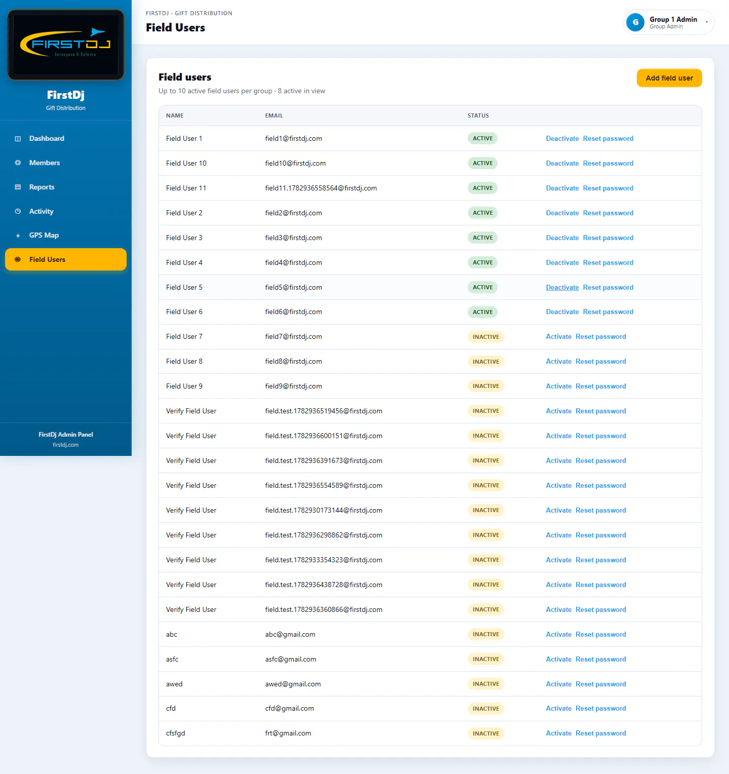 Gift Distribution & Verification System - Manager Field Users